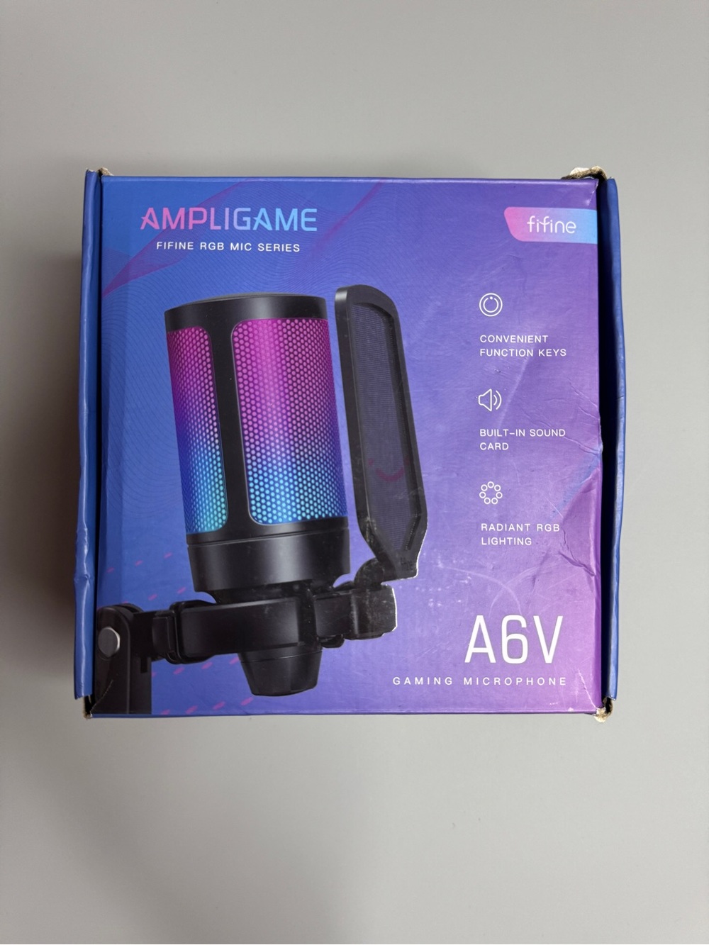 A6V RGB Gaming Microphone - Black/Purple